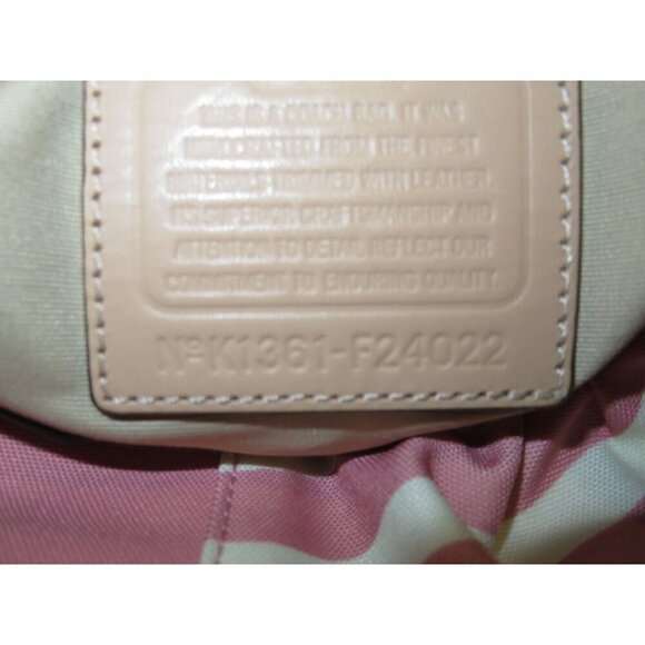 COACH Devin Tote & Peyton Long Wallet Tulle Zebra Stripe Print Cream & Pink - Picture 7 of 16